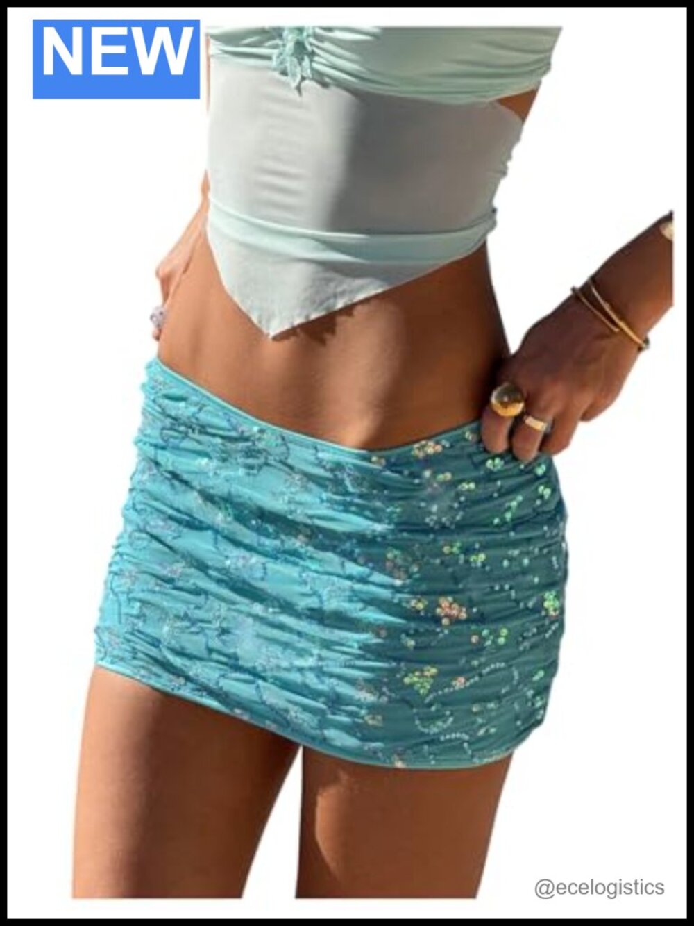 Sequin Beaded Bodycon Mini Skirt, Night Out Party